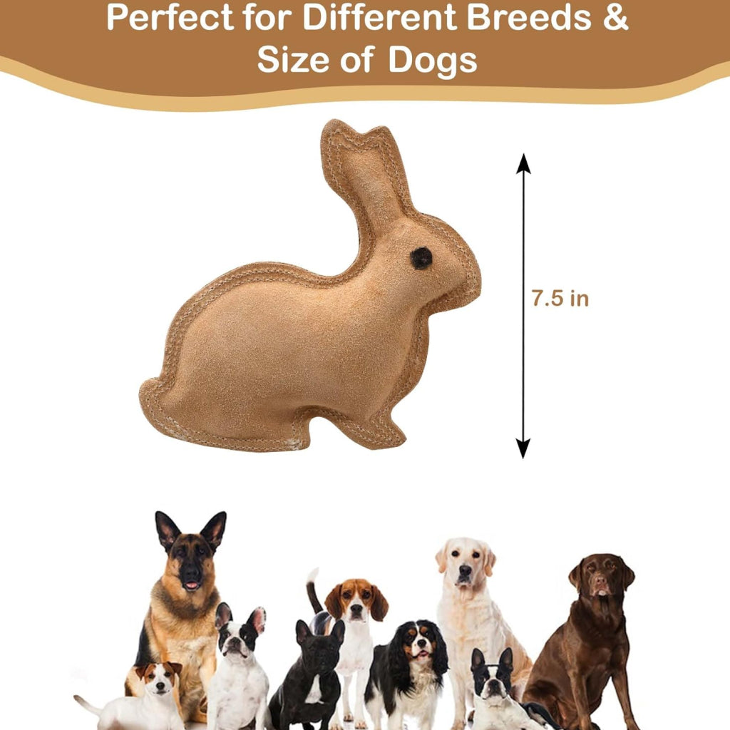 Ethical Dura-Fuse Leather Rabbit Dog Toy