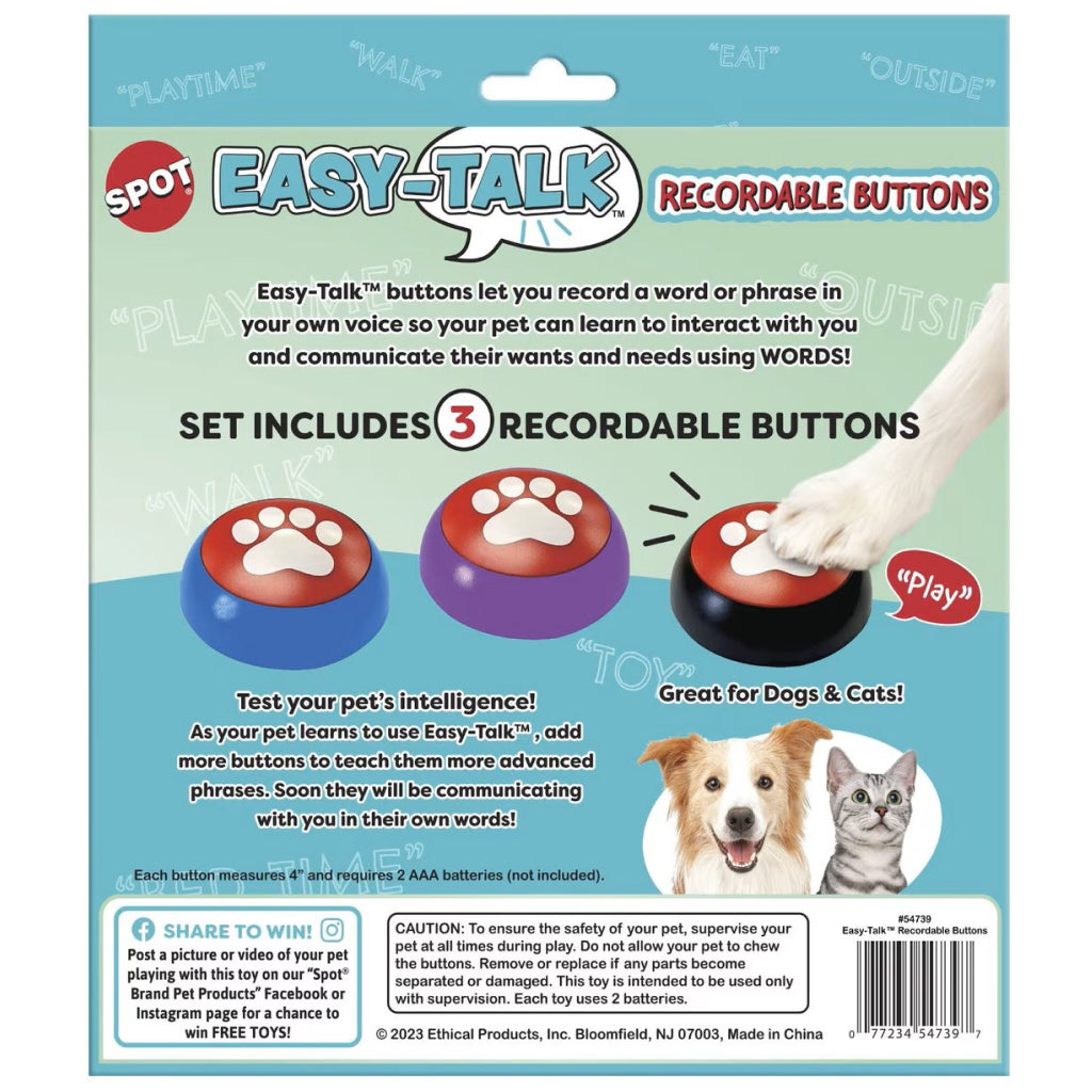 Ethical Easy Talk Recordable Button Toy For Dogs