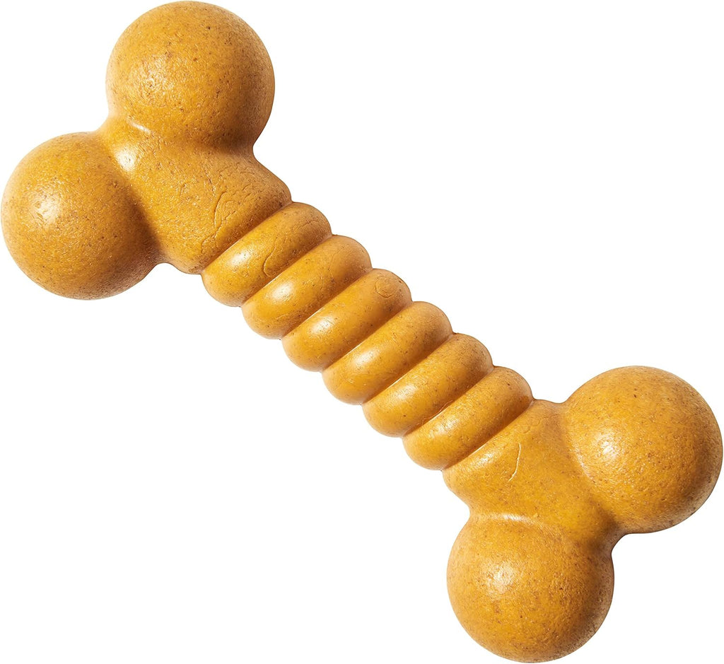 Ethical Pet Bam-Bones Twist Bone Peanut Butter Flavored Dog Chew Toy, 5"