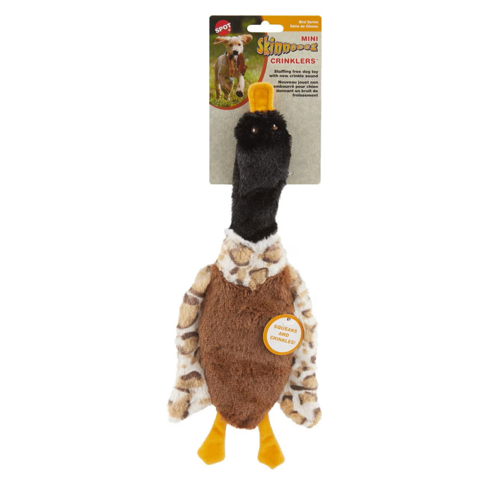 Ethical Pet Skinneeez Crinkler Bird Stuffing-Free Toy for Dogs, assorted colors