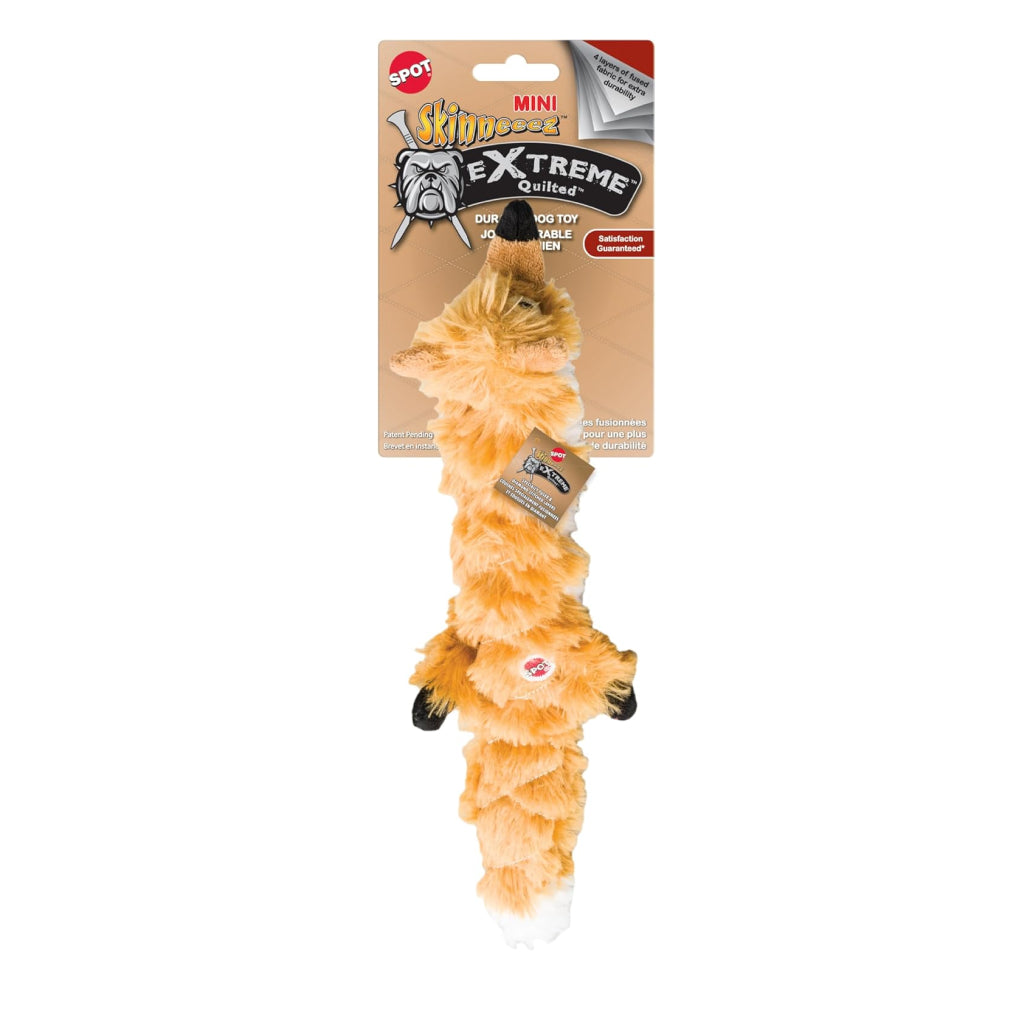 Ethical Pet Skinneeez Extreme Quilted Stuffing-Free Fox Toy for Dogs