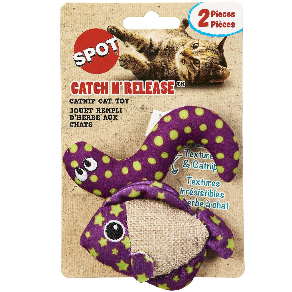 Ethical Pet Spot Catch N Release Cat Toy with Catnip, Assorted Figures, 2-count