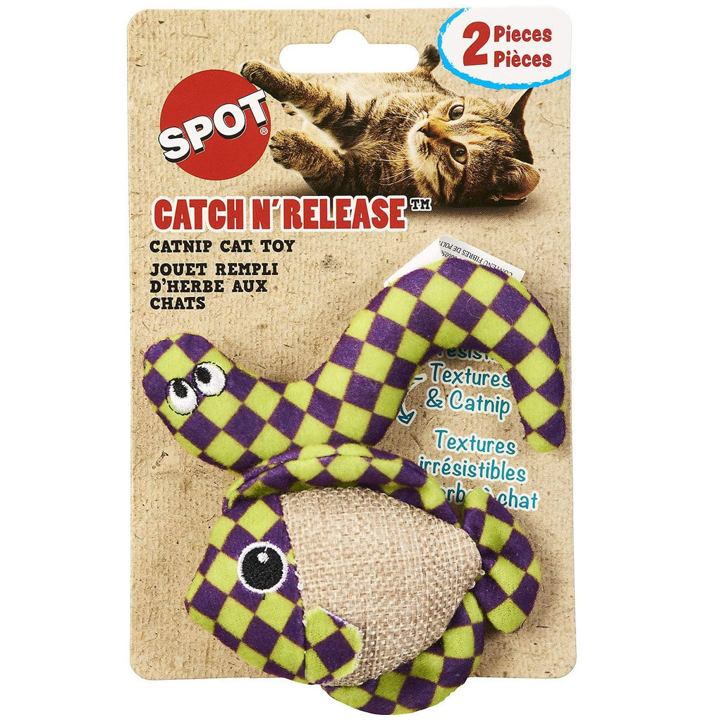 Ethical Pet Spot Catch N Release Cat Toy with Catnip, Assorted Figures, 2-count
