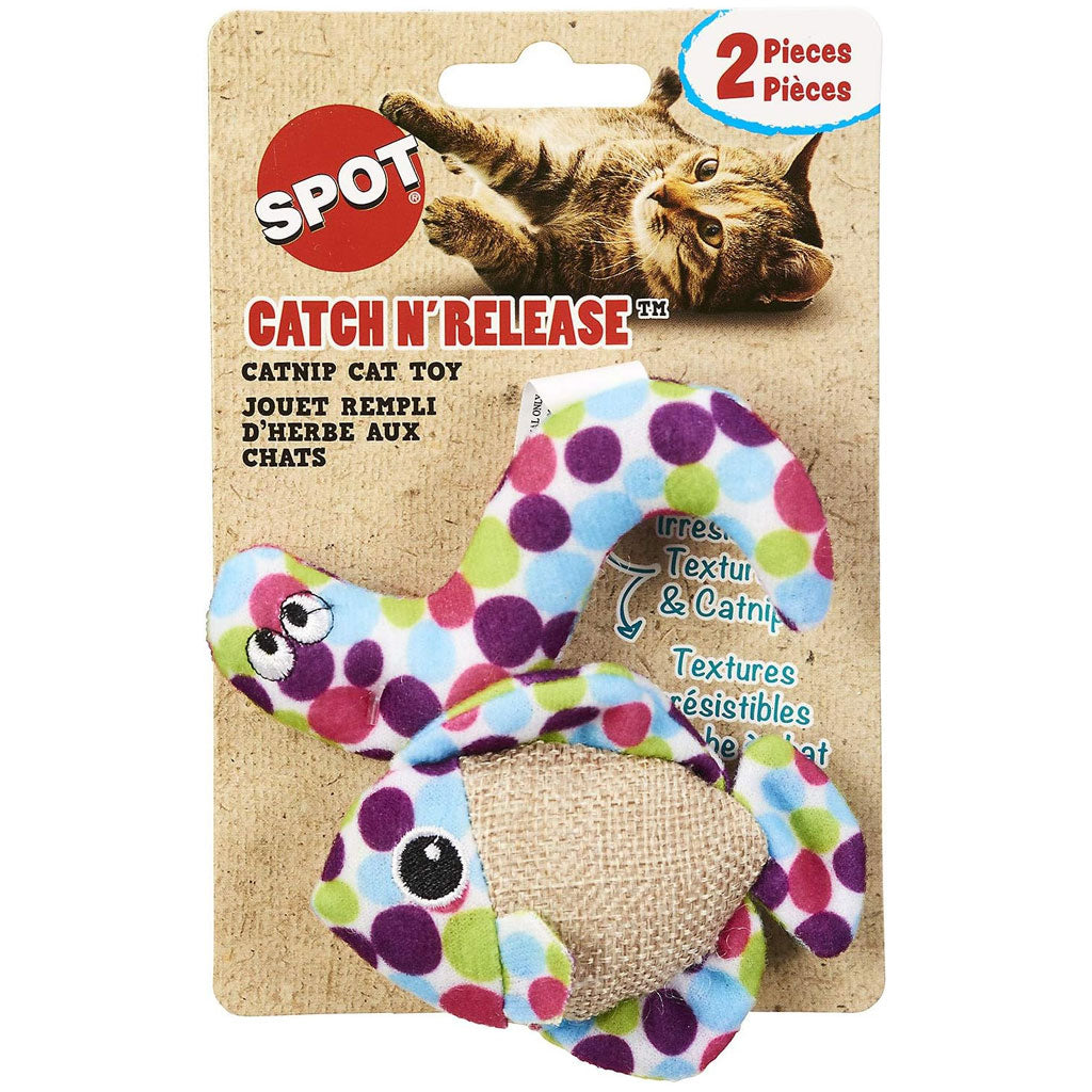 Ethical Pet Spot Catch N Release Cat Toy with Catnip, Assorted Figures, 2-count