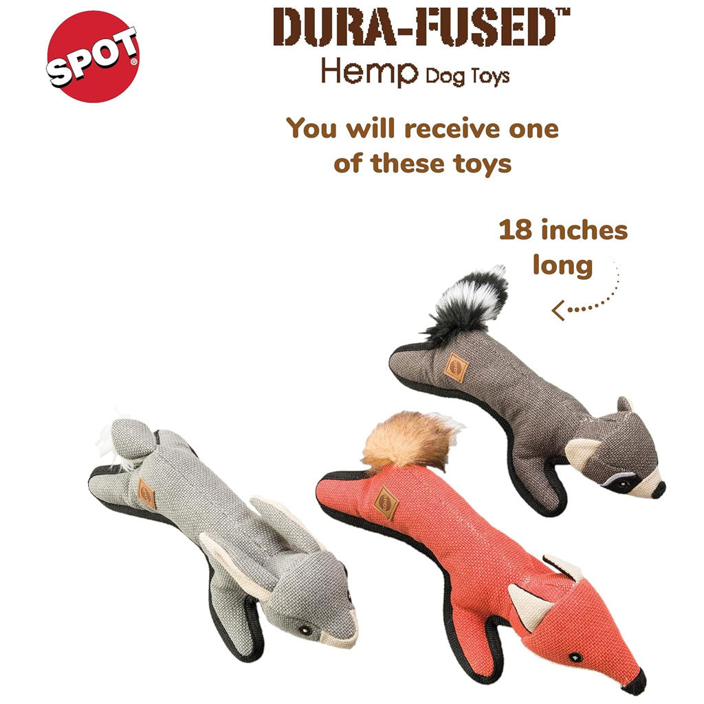 Ethical Pet Spot Dura Fuse Hemp Pals Dog Toy, Character Varies, 18"