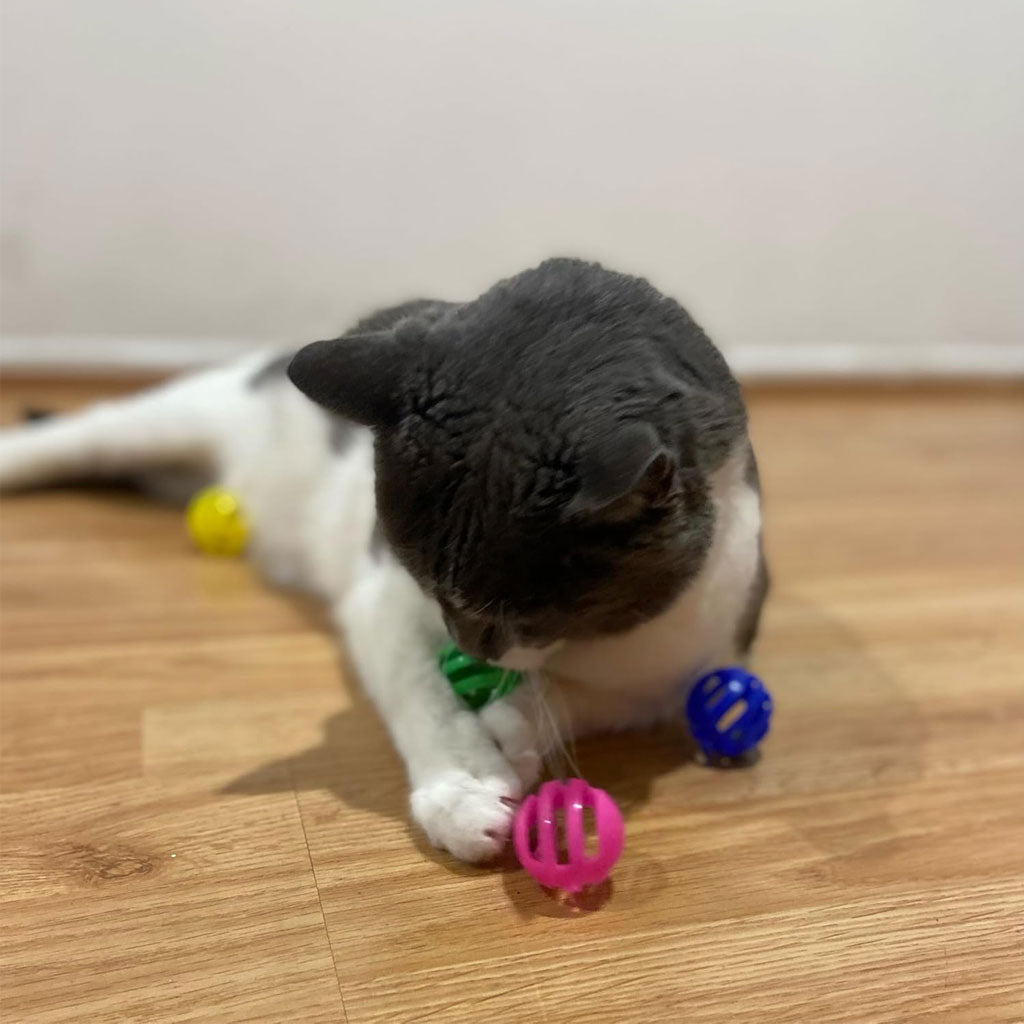 Ethical Pet Spot Slotted Balls Cat Toy Multi-Color, 4-count