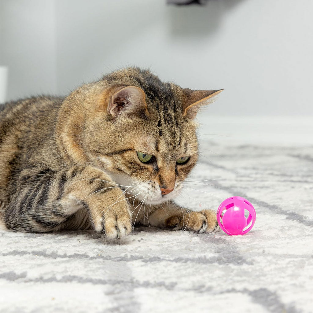 Ethical Pet Spot Slotted Balls Cat Toy Multi-Color, 4-count
