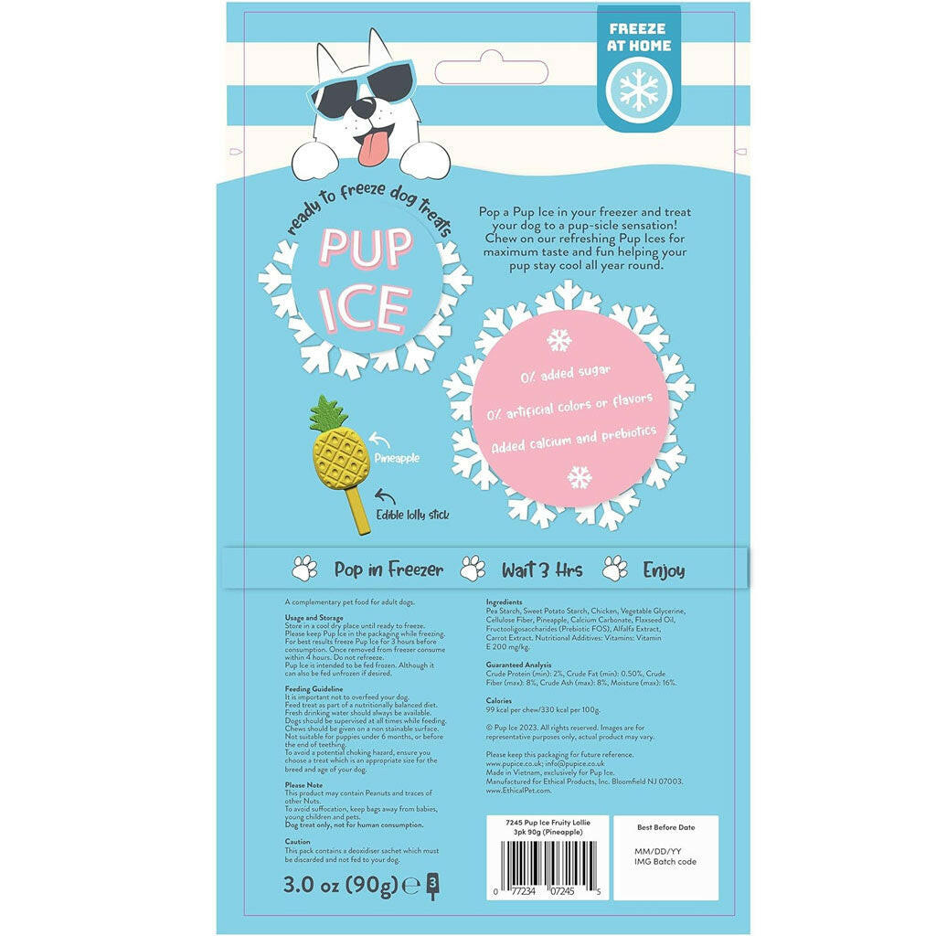 Ethical Pup Ice Fruity Lollies Ready to Freeze Dog Treats, 3-pack