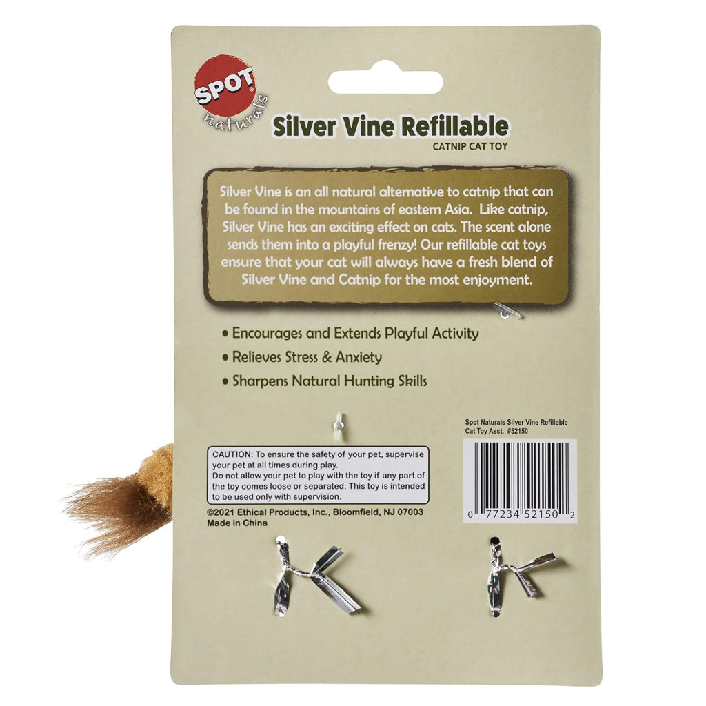 Ethical Spot Naturals Silvervine Refillable Toy For Cat (Assorted)