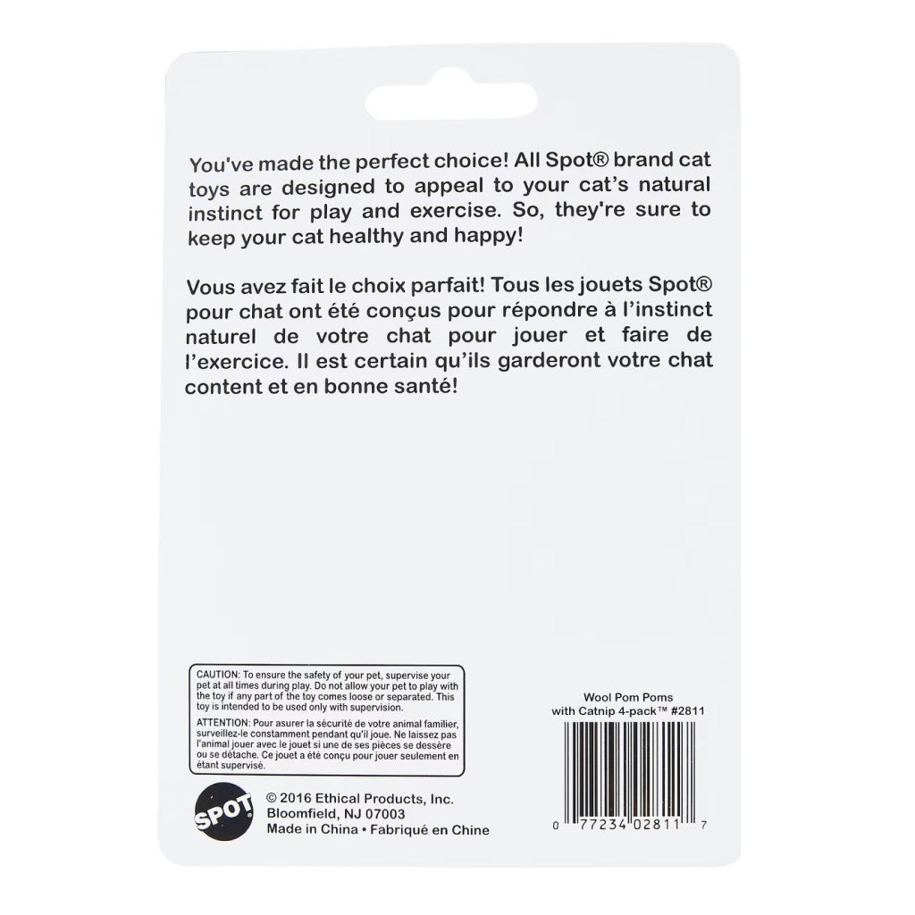 Ethical Wool Pom Pom with Catnip Toy For Cats