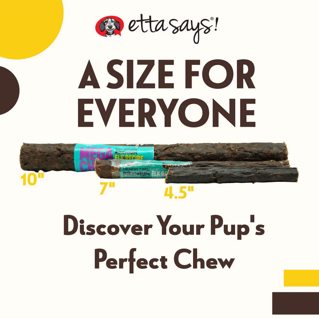 Etta Says! Premium Crunchy MEGA Elk Chews Dog Treats, 10", 1 count