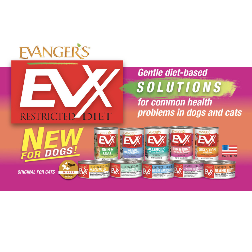 Evanger's EVX Restricted Diet Allergies & Food Sensitivied Diet Wet Dog Food (12.5 oz x  12 cans)