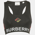 Burberry Black Logo Patch Jersey Sports Bra