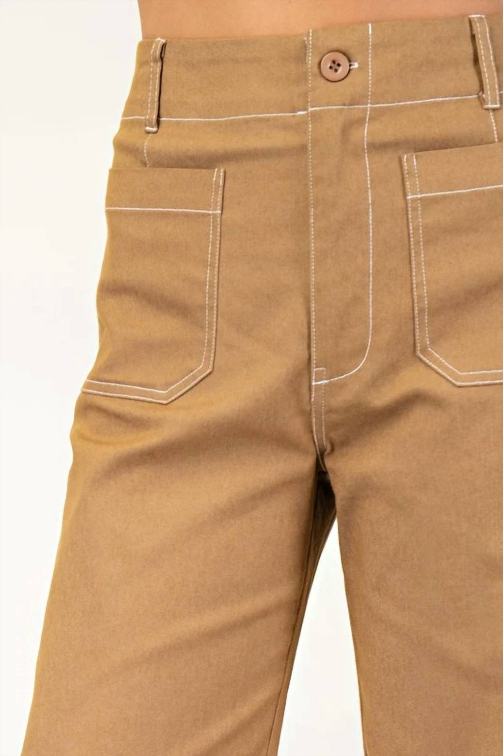 Cropped Wide Leg Pant In Camel