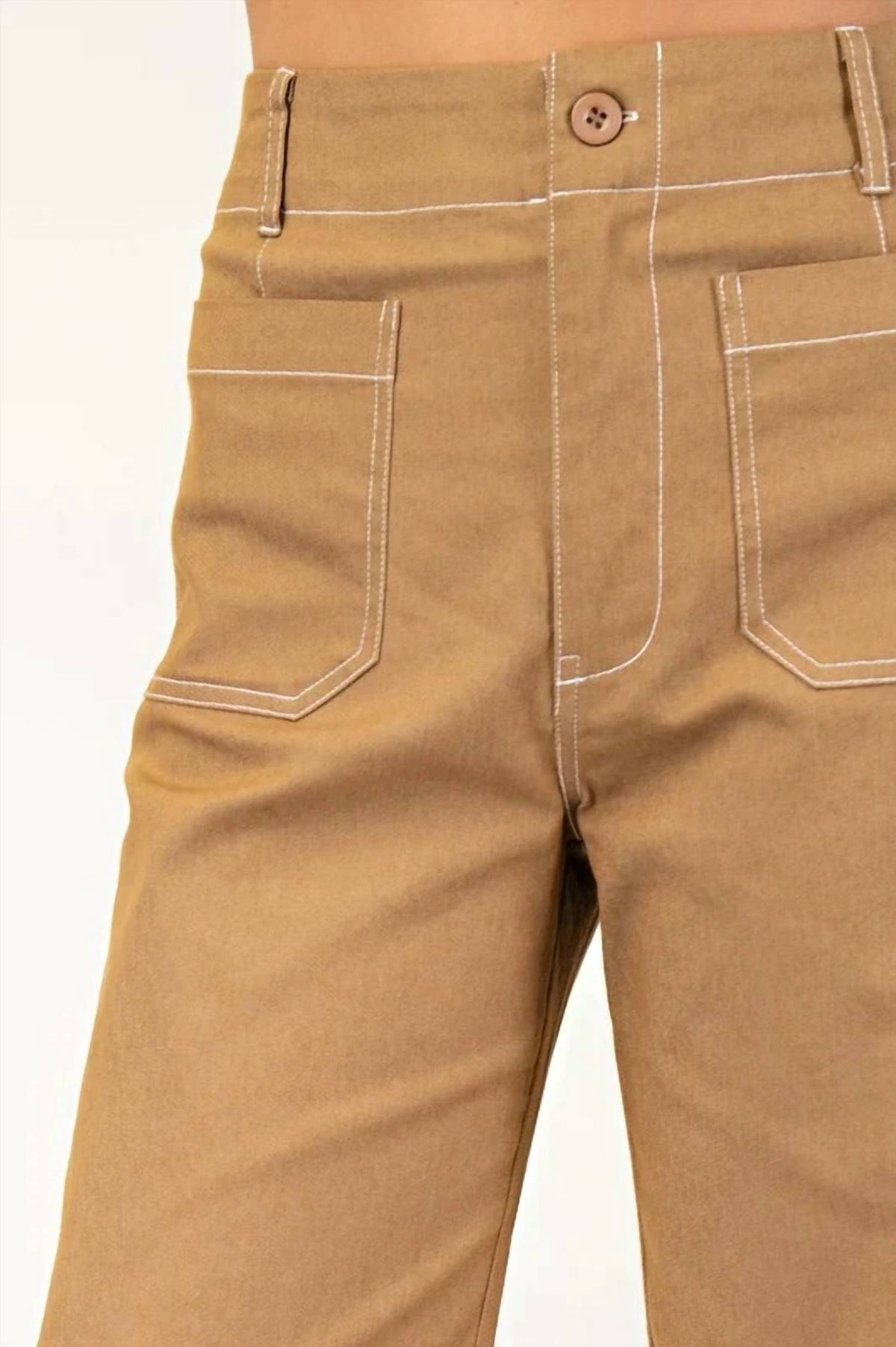 Cropped Wide Leg Pant In Camel