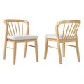 Mid-Century Dining Chairs with Padded Seats and Wooden Frames