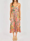 Sunset Ridge Pleated Dress In Multicolor