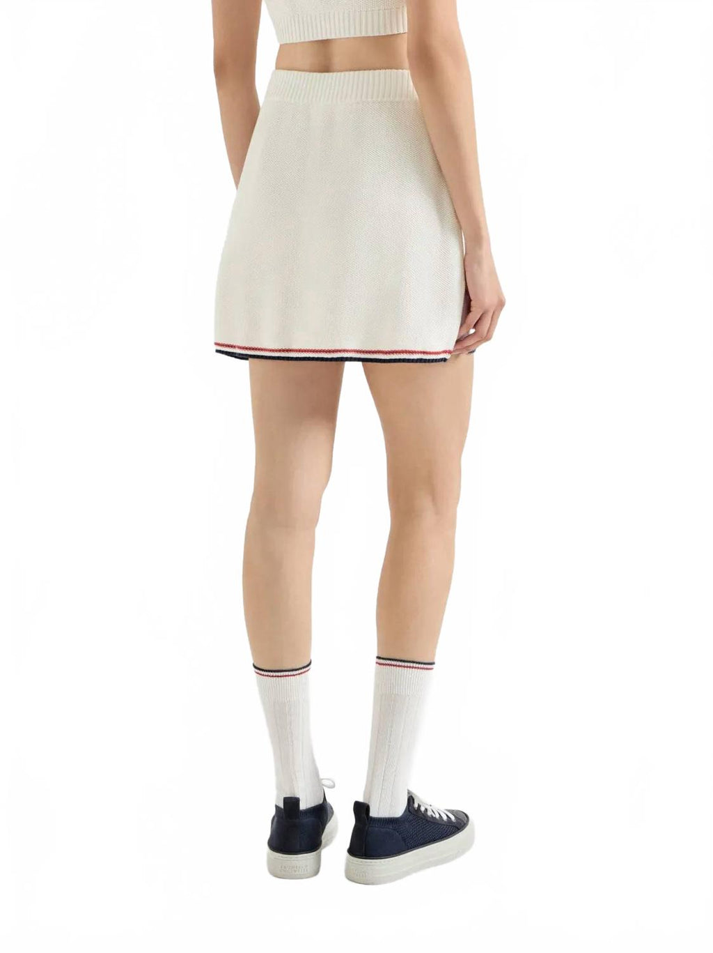 Knitted Mini Skirt In White