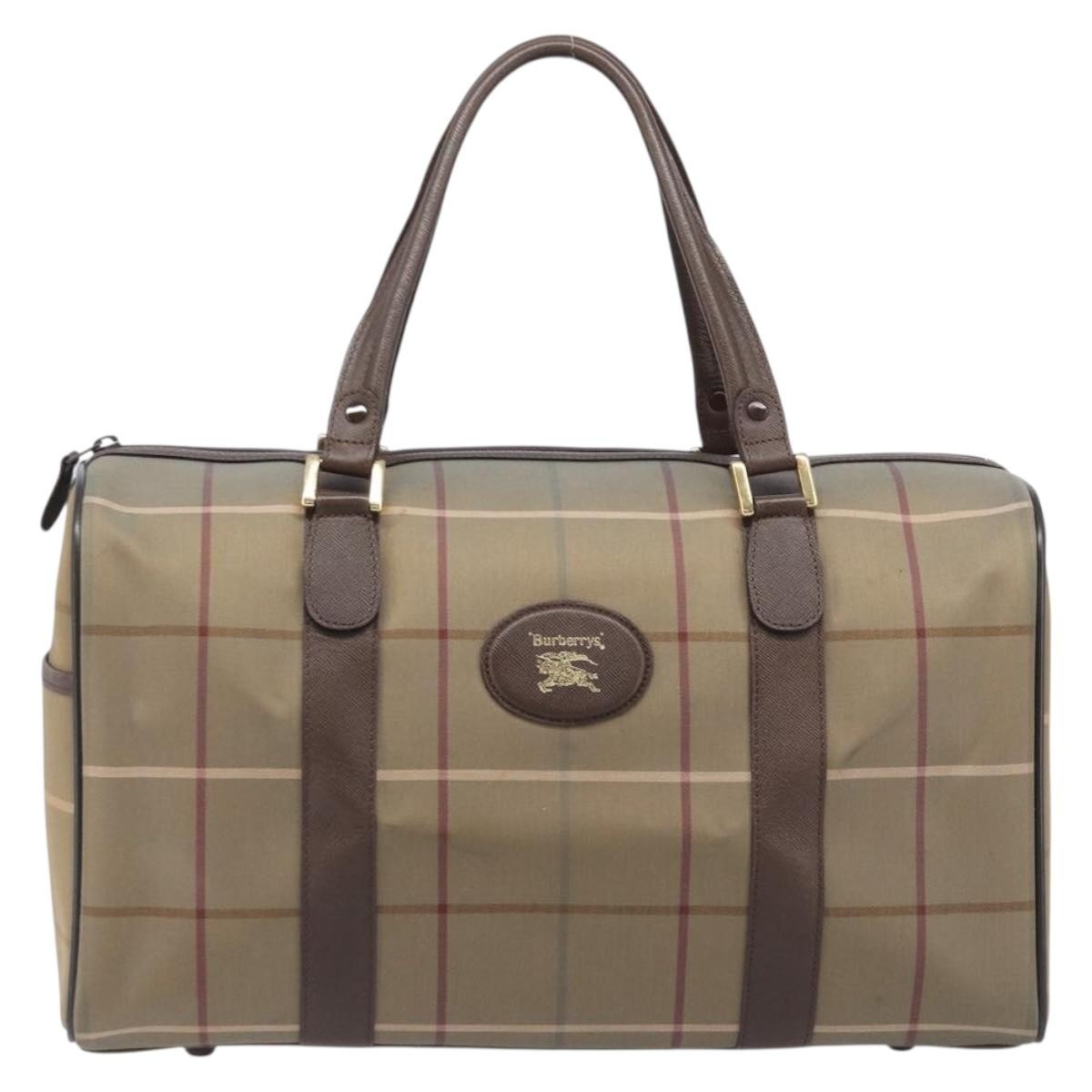 Burberry Nova Check Boston Canvas Canvas Handbag (Pre-Owned)