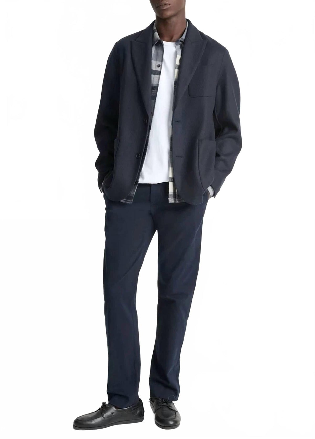 Wool Blend Blazer In Blue
