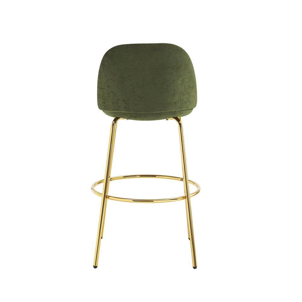Contemporary Bar Height Stools with Supportive Backrests and Stylish Metal Legs