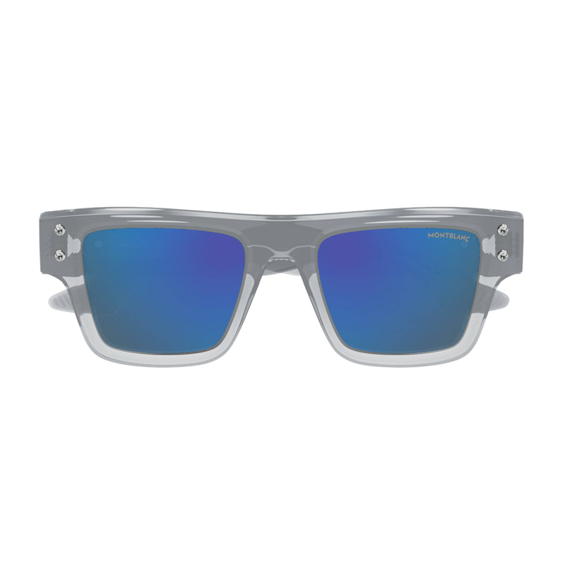 MB0253S 004 Transparent Grey/Blue Mirror