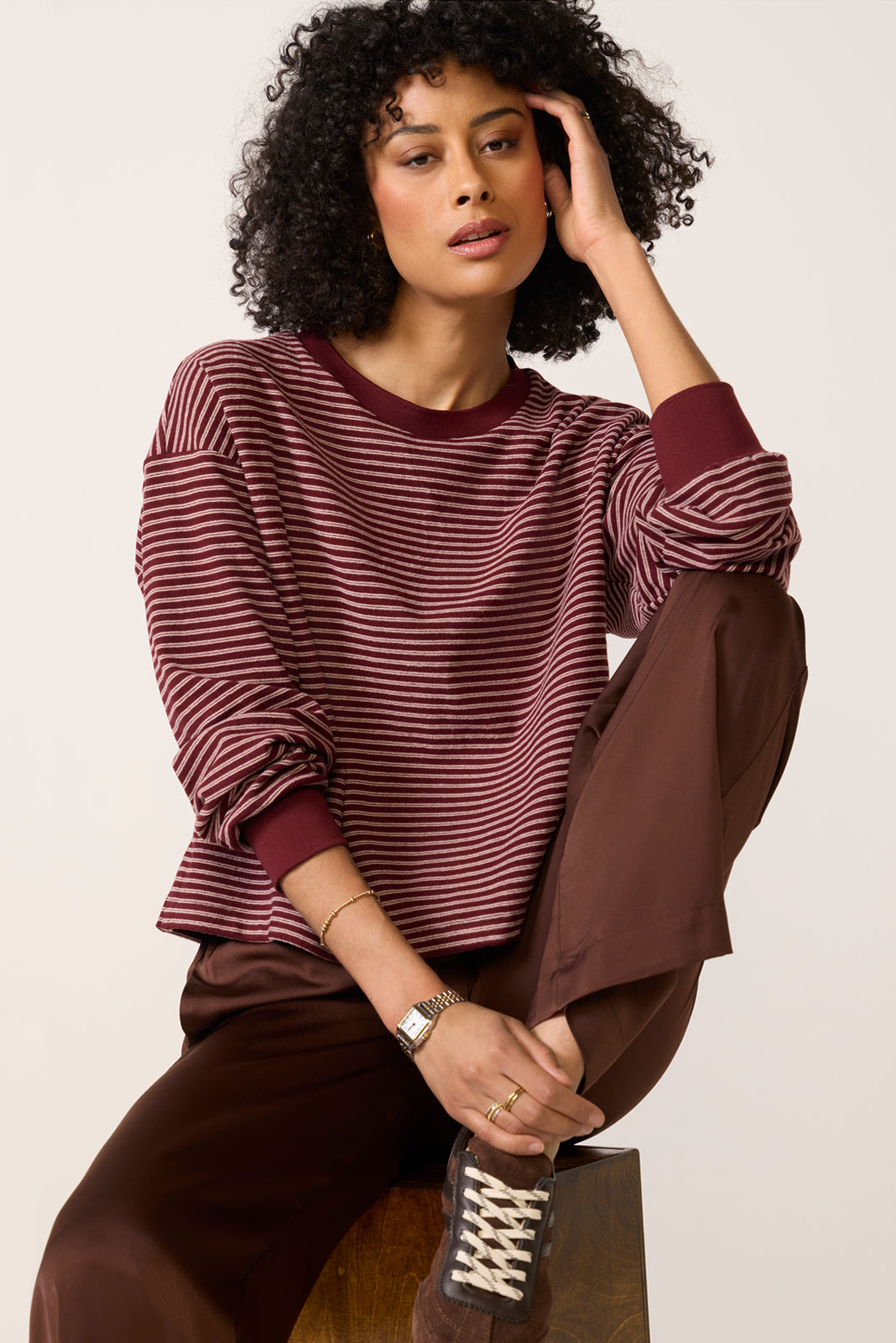Women's Kaylin Cozy Stripe T-Shirt