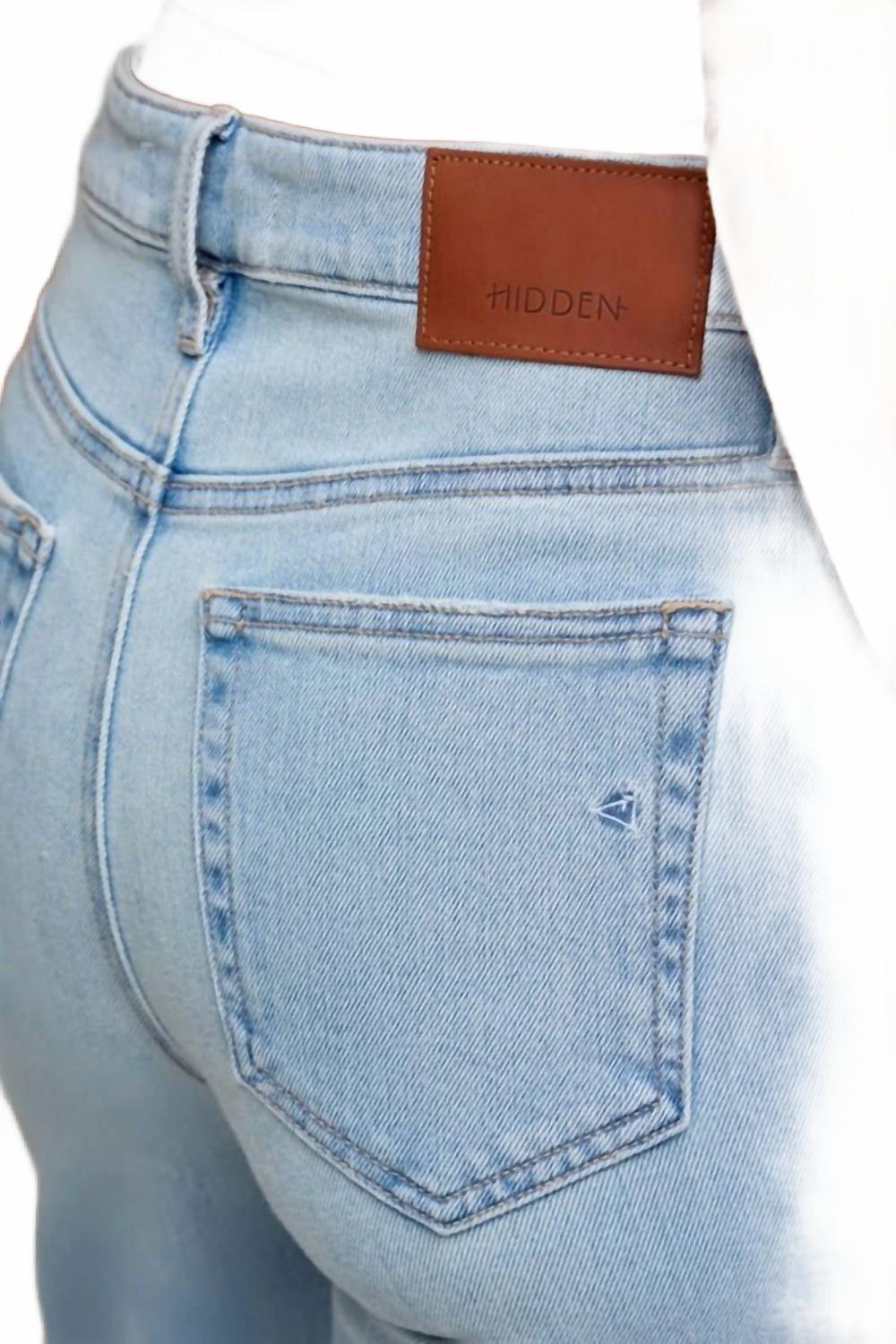 Ella High Rise Jeans With Cuff Detail In Light Wash