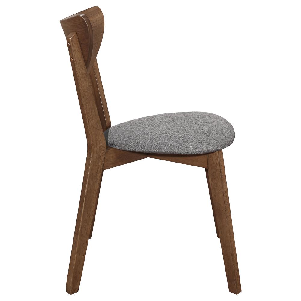 Contemporary Dining Chairs with Natural Wood Frame and Cushioned Upholstery