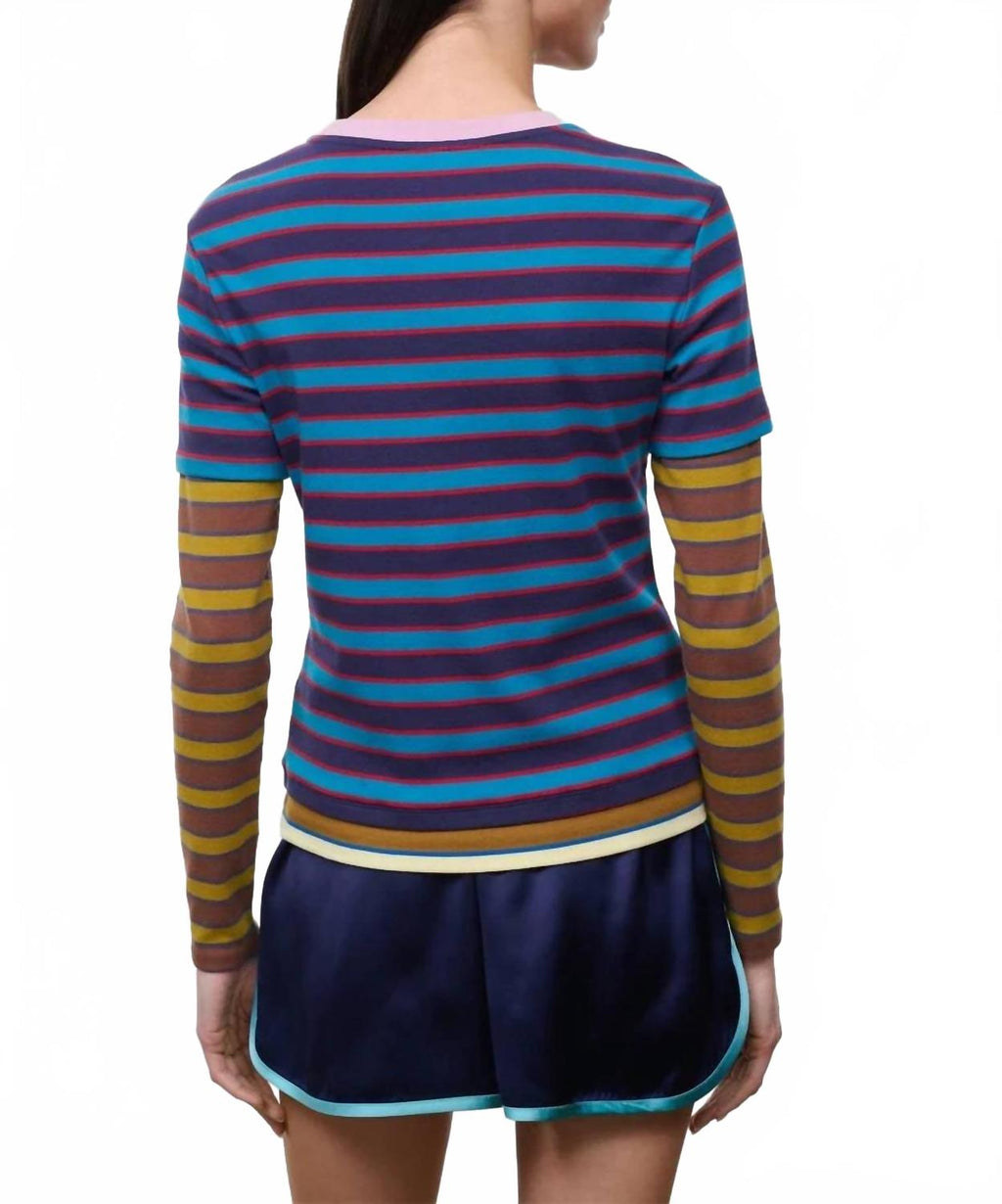 Dillon Layered Tee In Potter Stripe Multi
