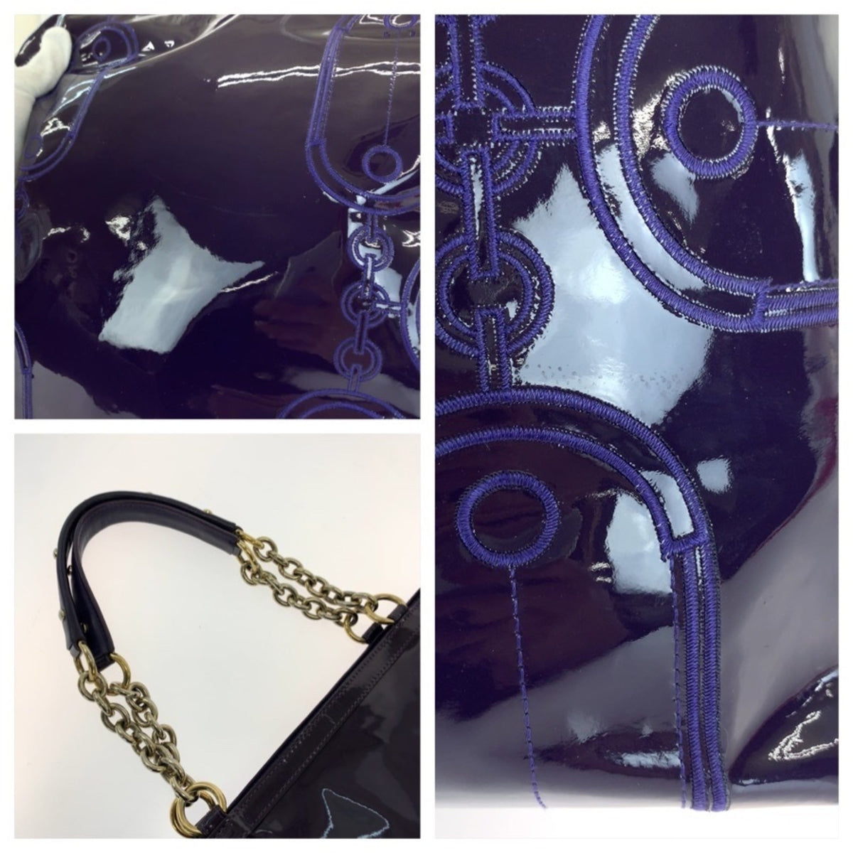 Versace Leather Shoulder Bag Tote Bag (Pre-Owned)
