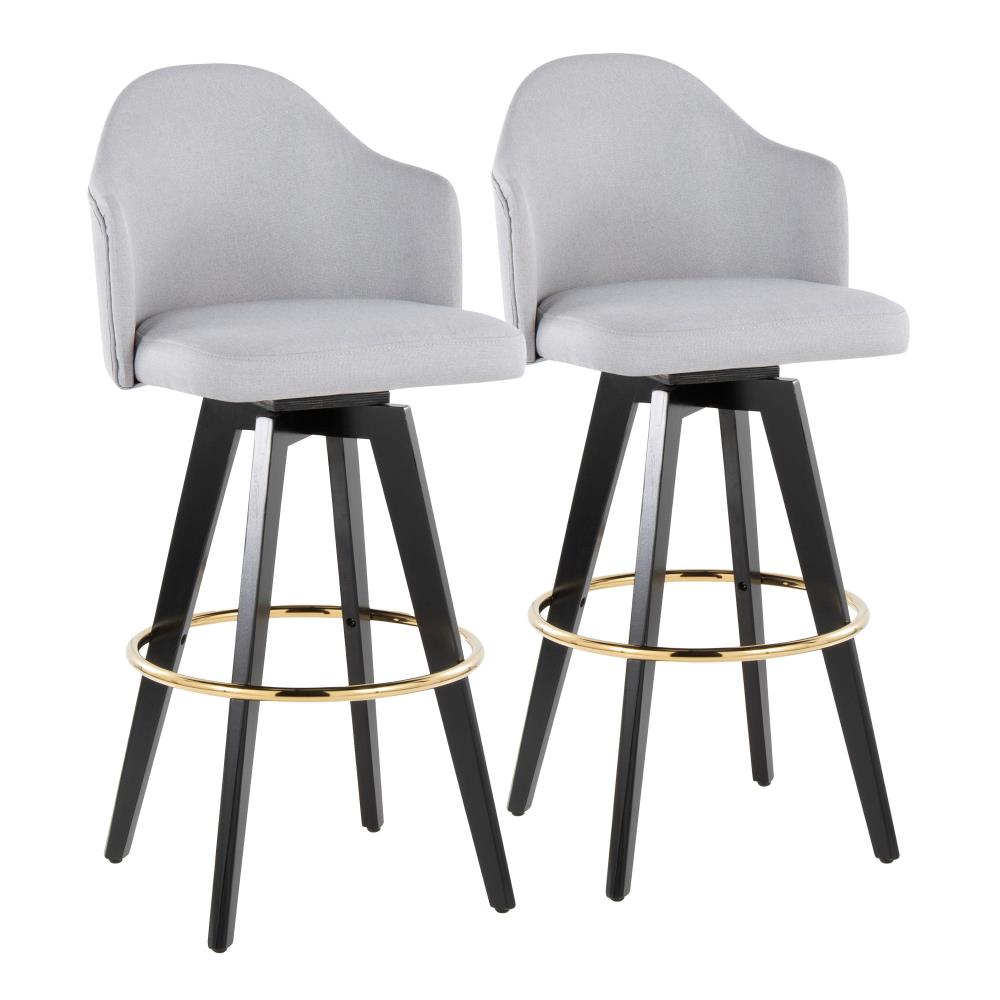 Elegant Swivel Stools with Decorative Metal Accents