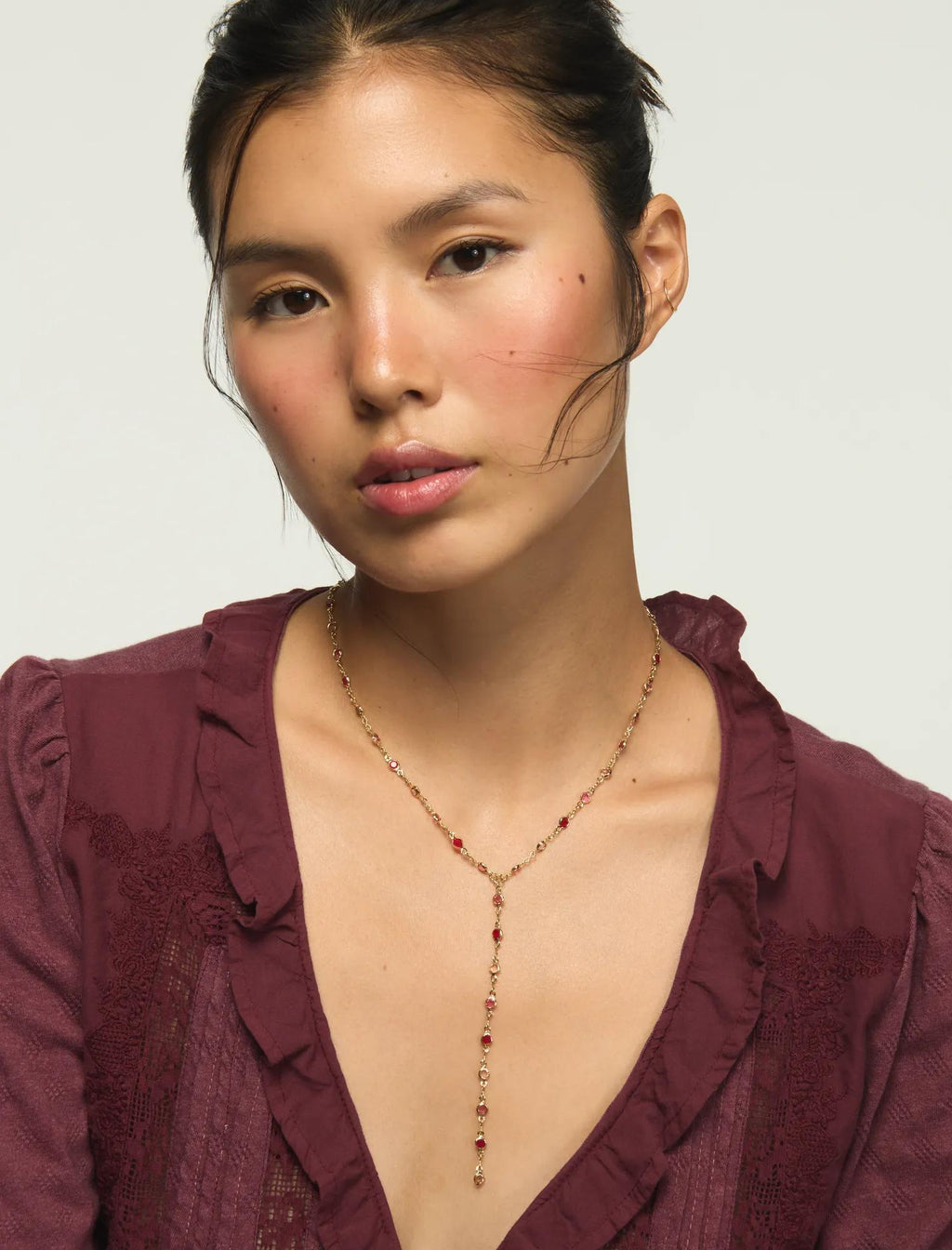 Lucky Brand Stone Lariat Necklace