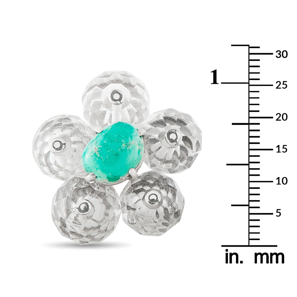 LB Exclusive 14K White Gold Turquoise and Crystal Earrings MF29-080726