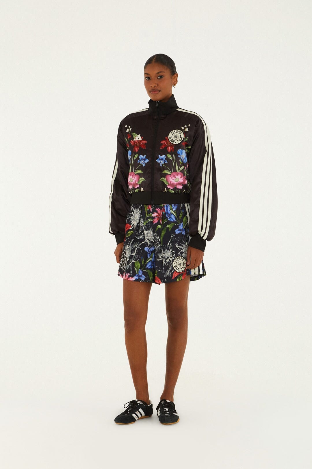 Ainika Floral Black Adidas Track Top
