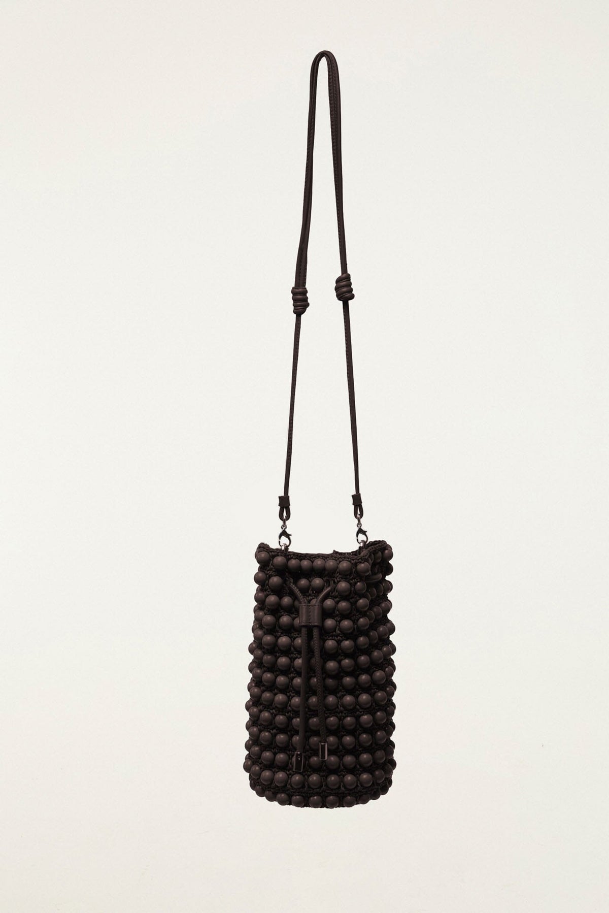 Beaded Macrame Bucket Bag