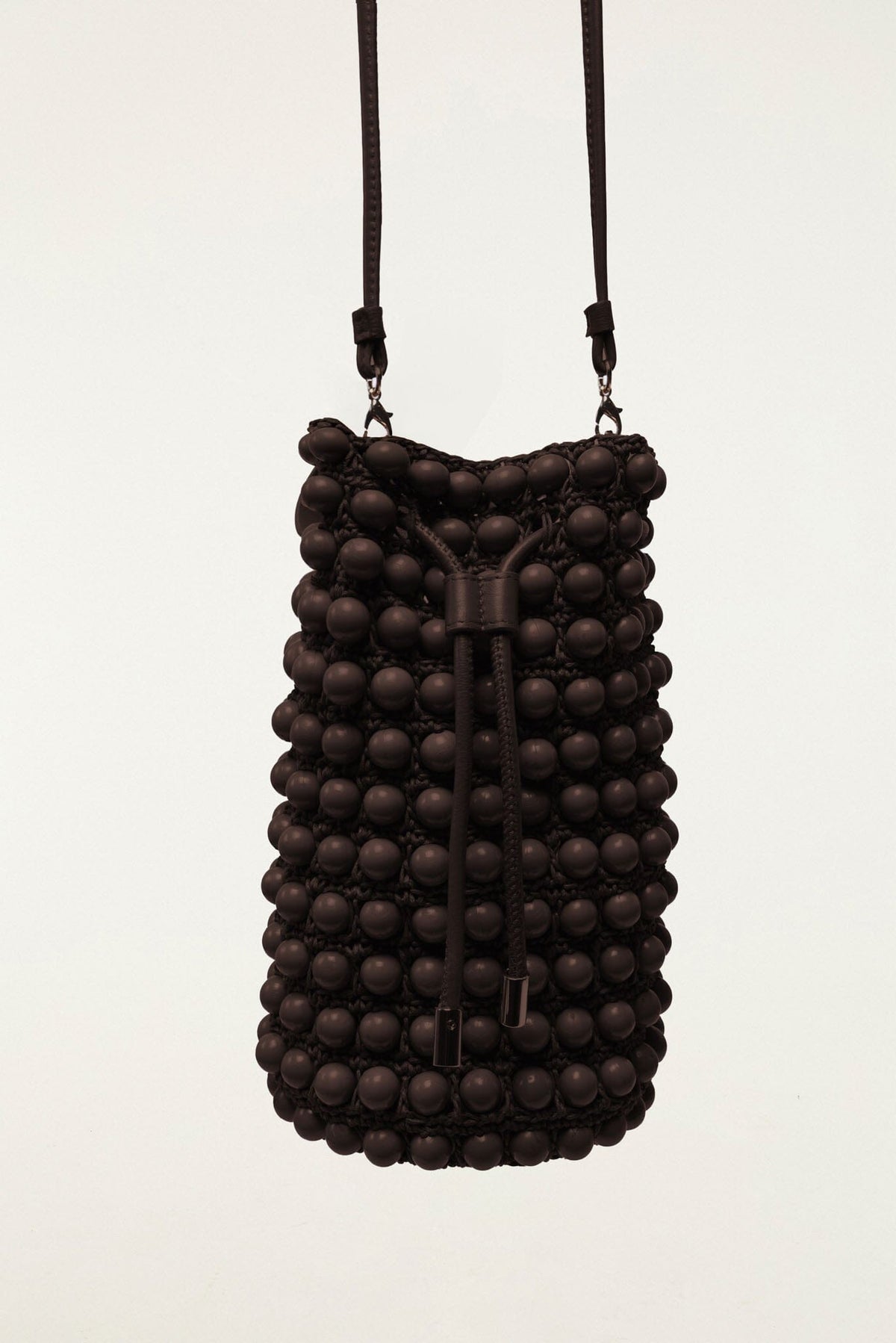 Beaded Macrame Bucket Bag