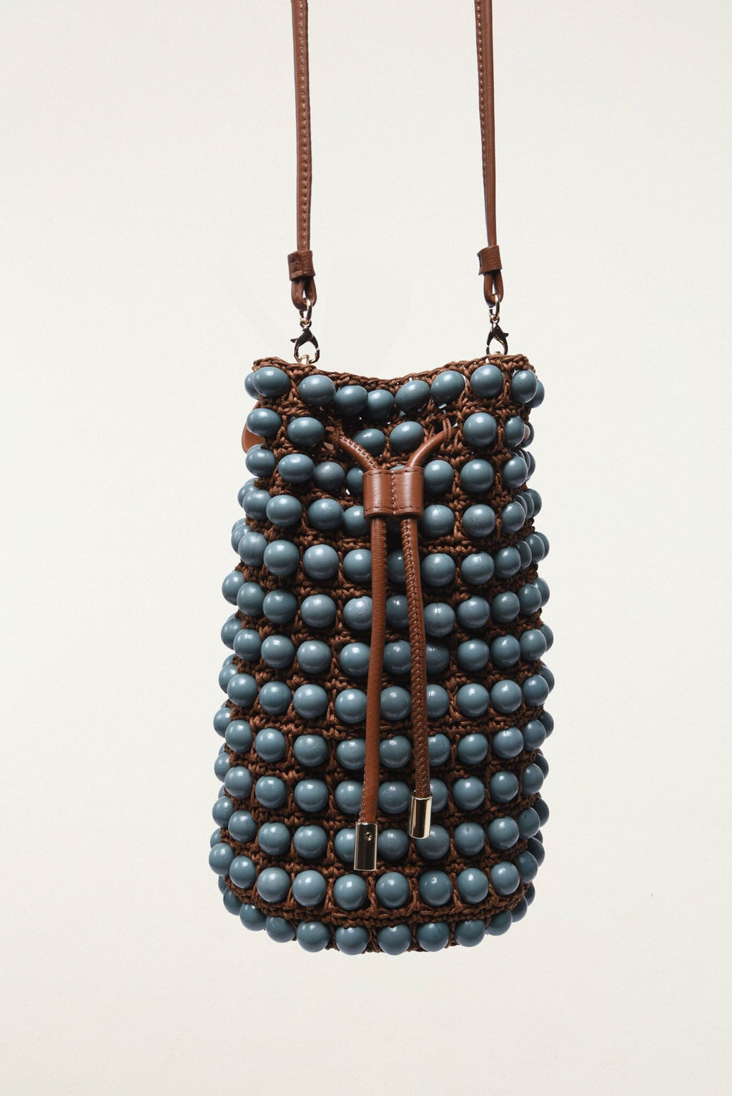 Beaded Macrame Bucket Bag