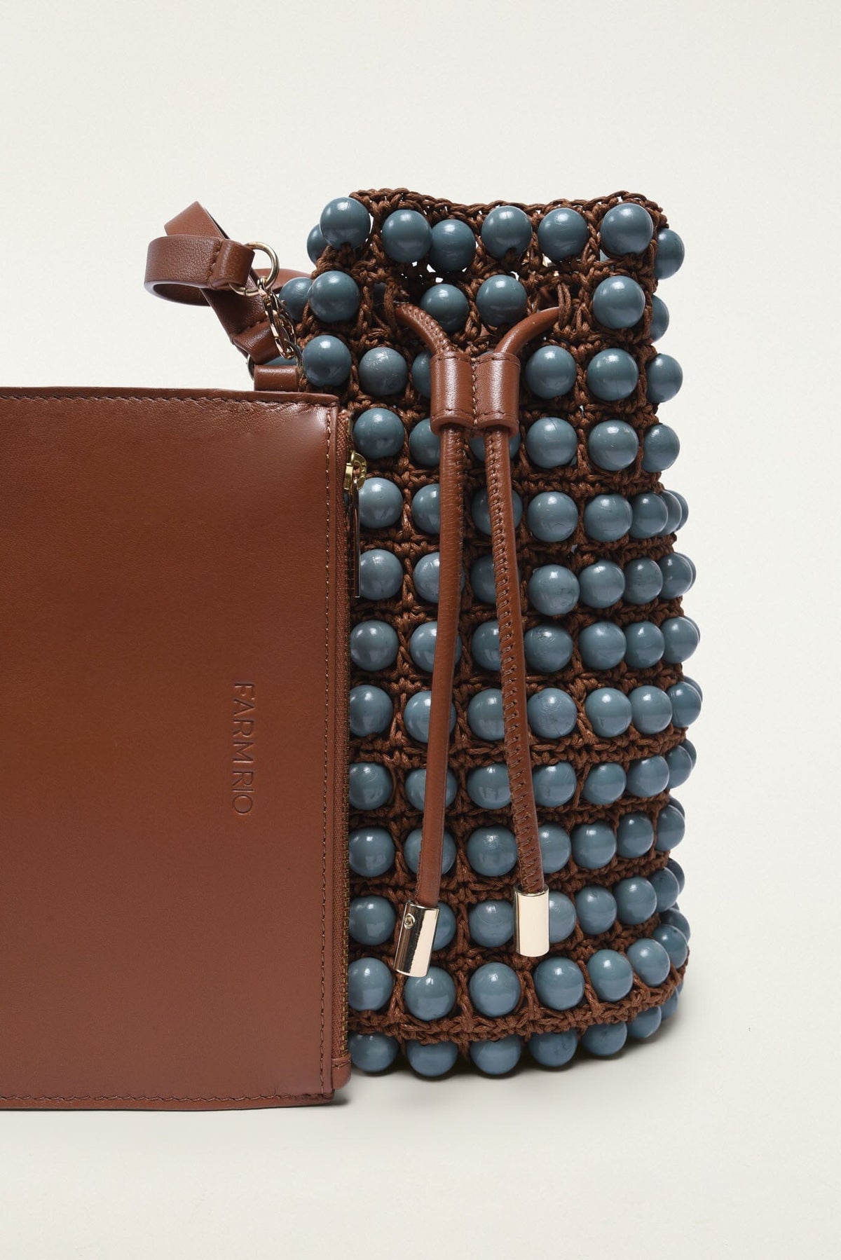 Beaded Macrame Bucket Bag