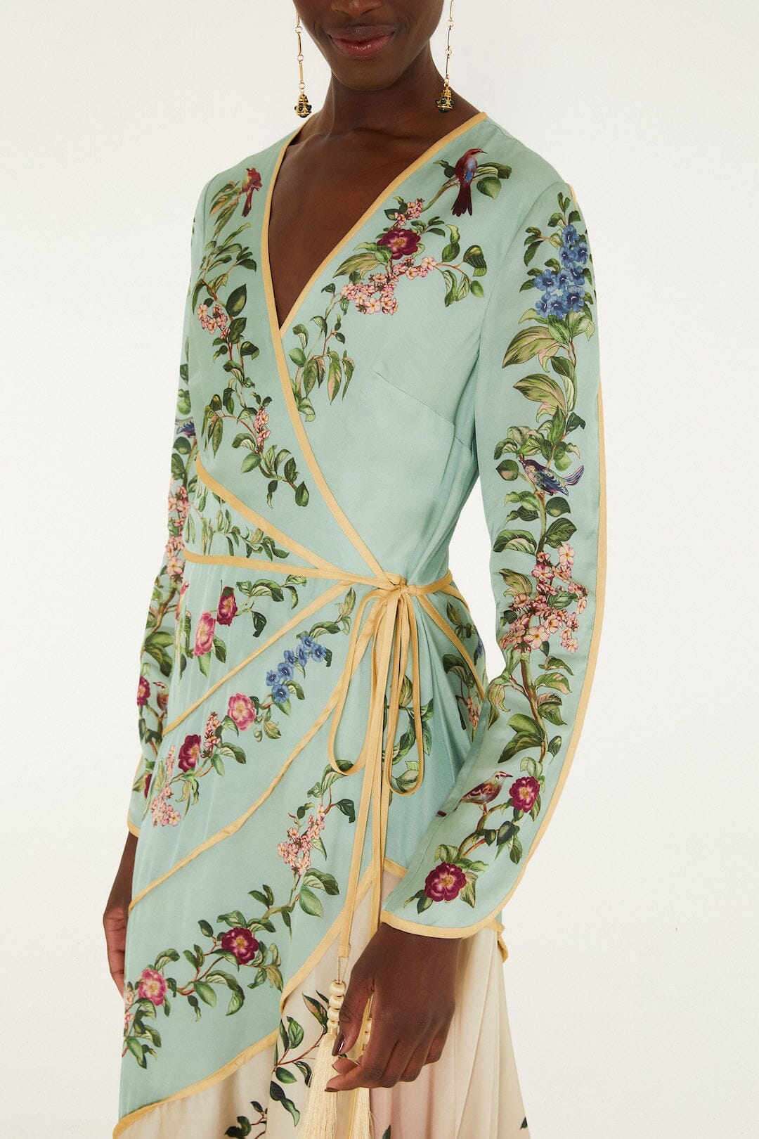 Birds Tree Long Sleeve Maxi Dress