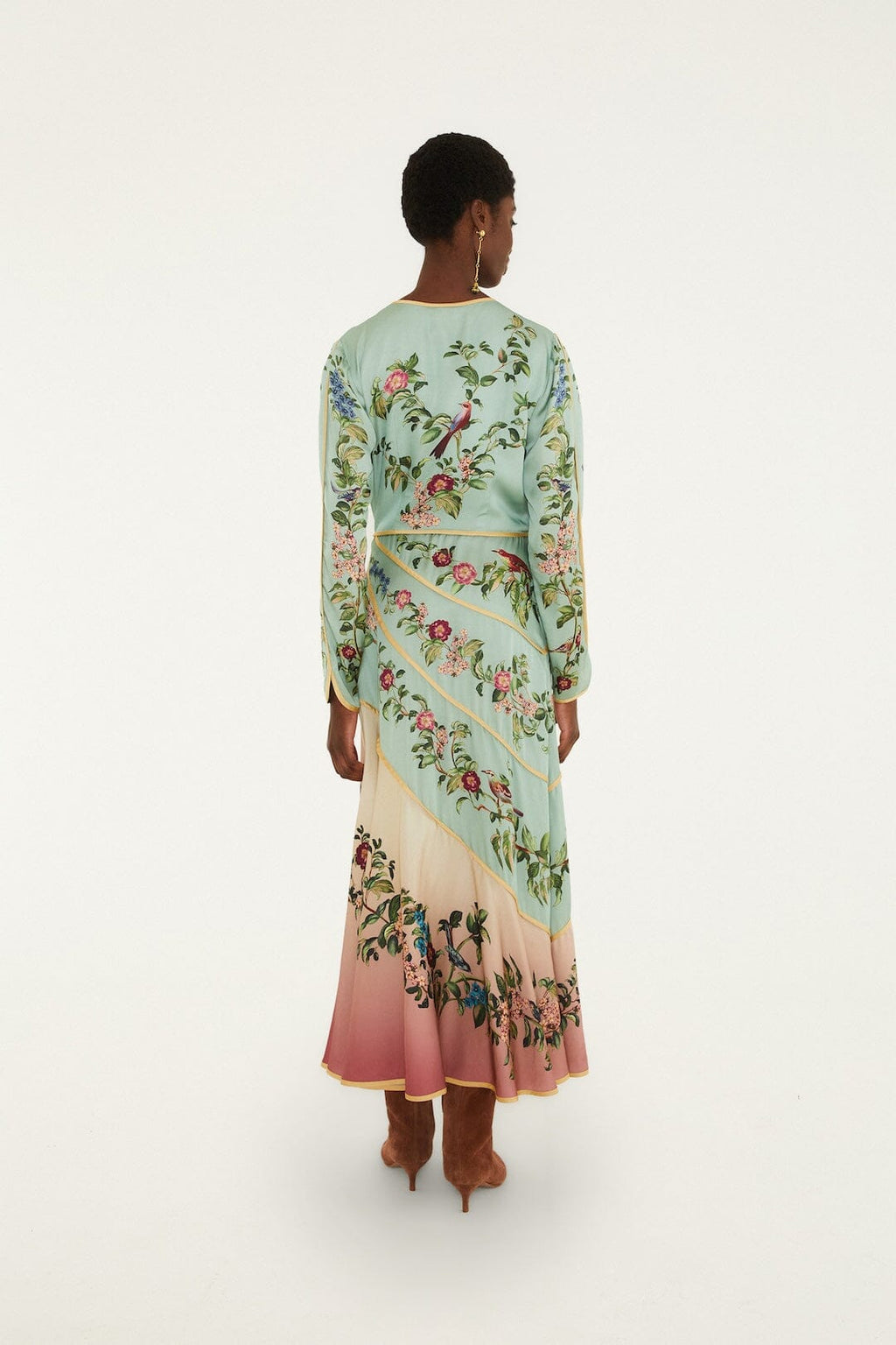 Birds Tree Long Sleeve Maxi Dress
