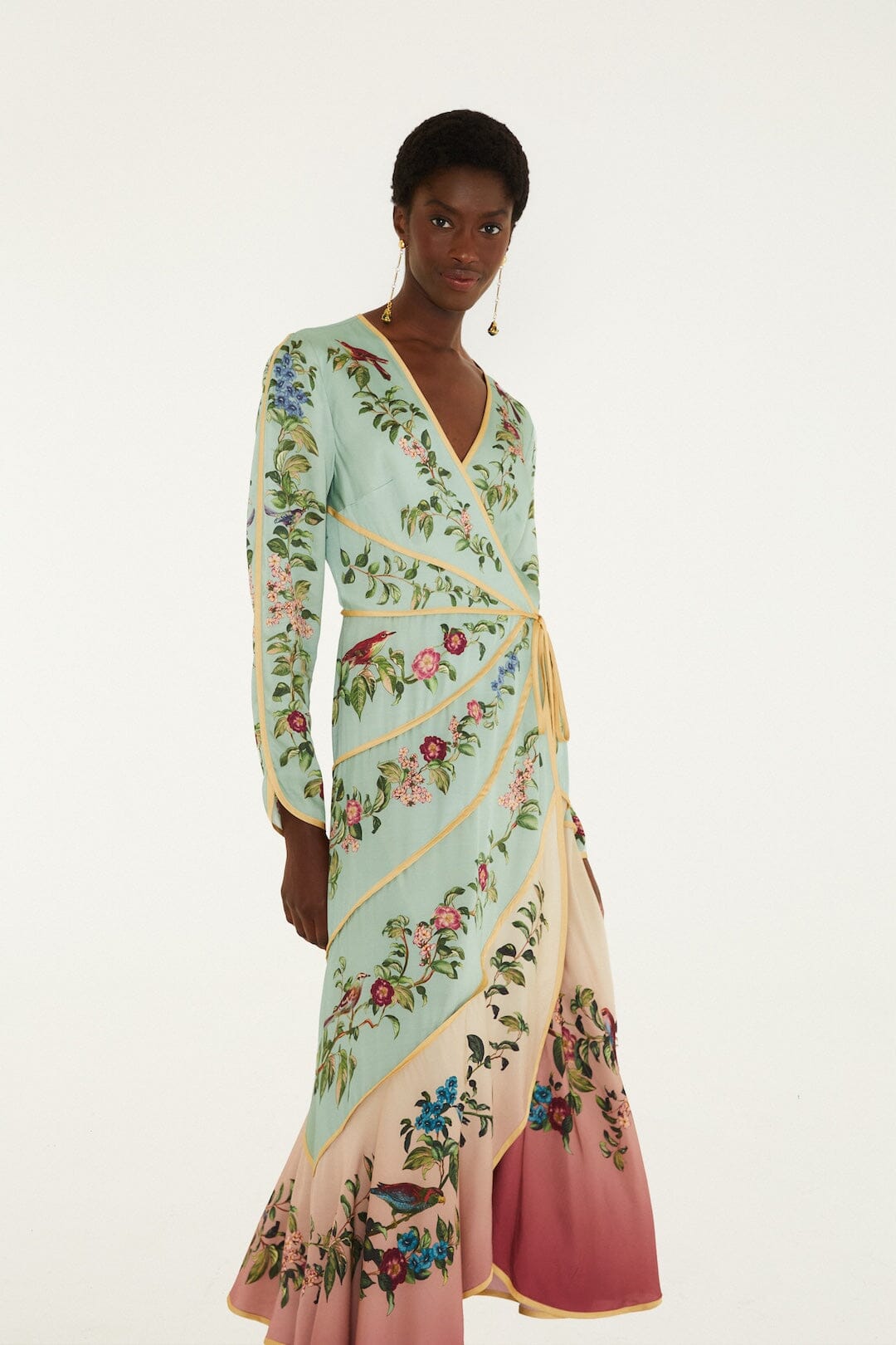 Birds Tree Long Sleeve Maxi Dress
