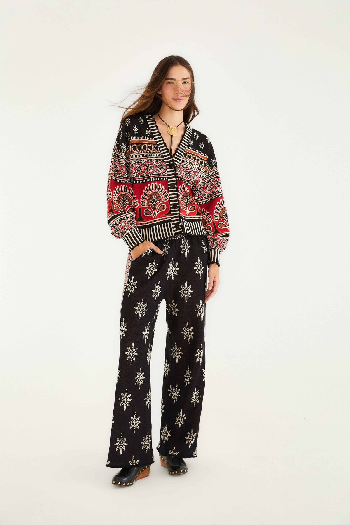 Black Ainika Love Coconut Groove Knit Cardigan