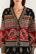 Black Ainika Love Coconut Groove Knit Cardigan