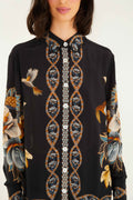 Black Floral Snake Pajama Shirt