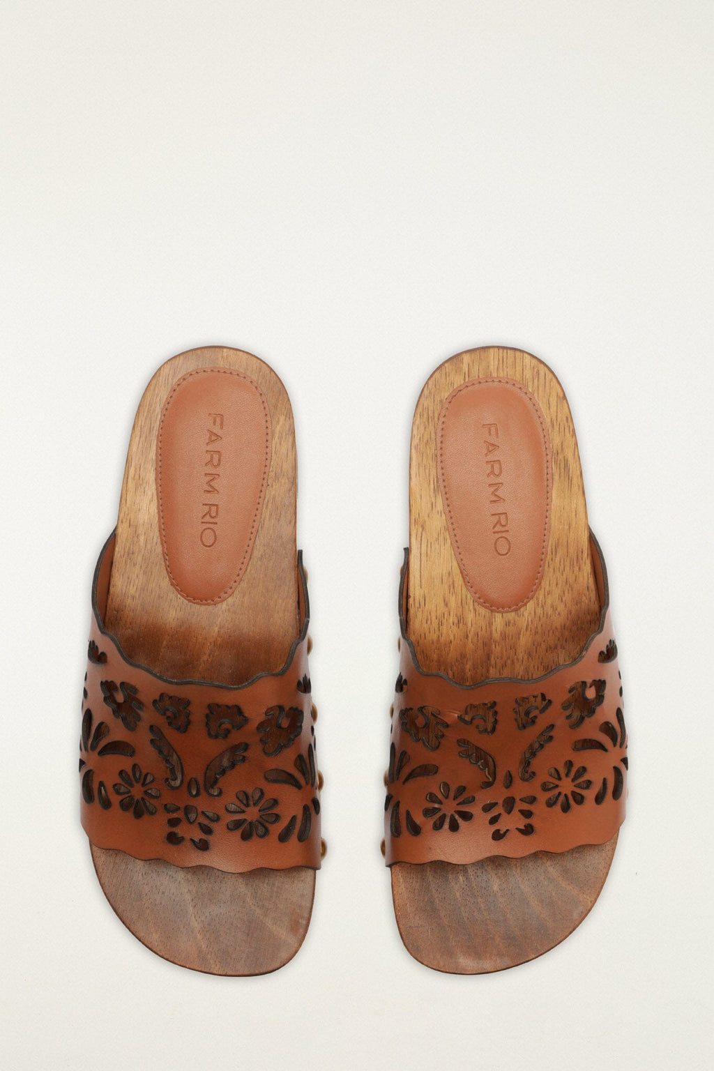 Brown Lace Leather Clog