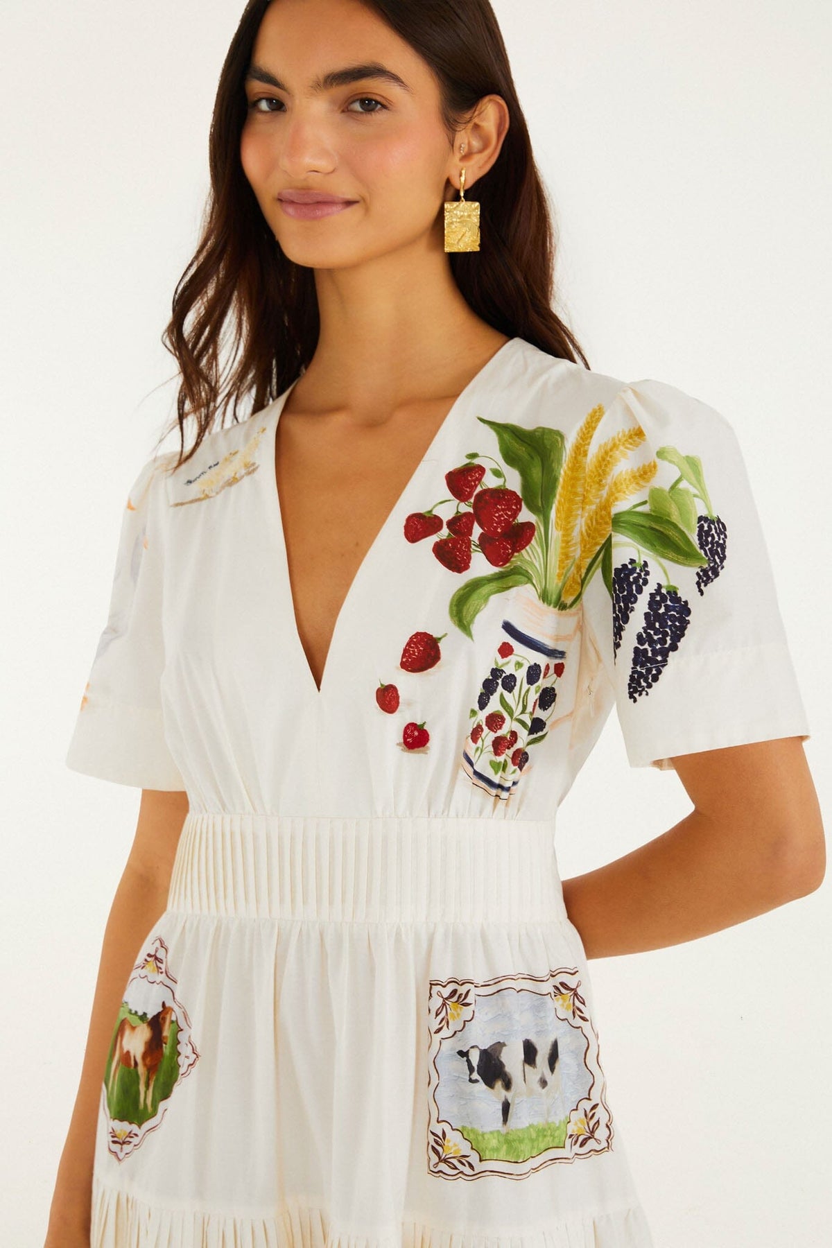 Country Table Winter Short Sleeve Midi Dress