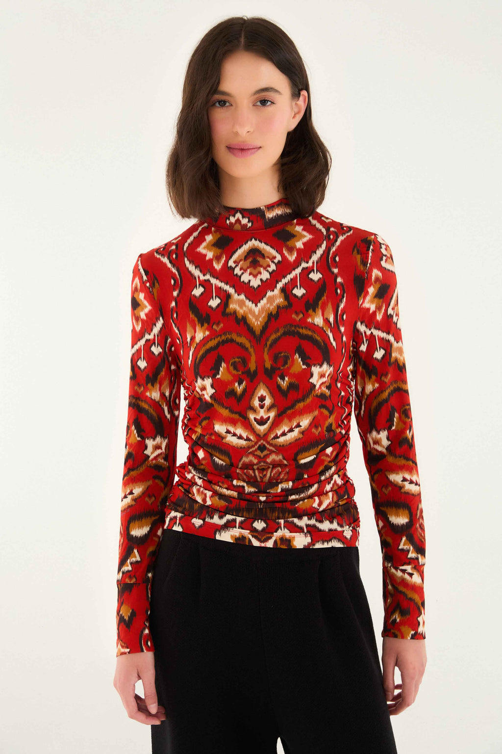 Cream Ainika Pineapple Ikat Blouse