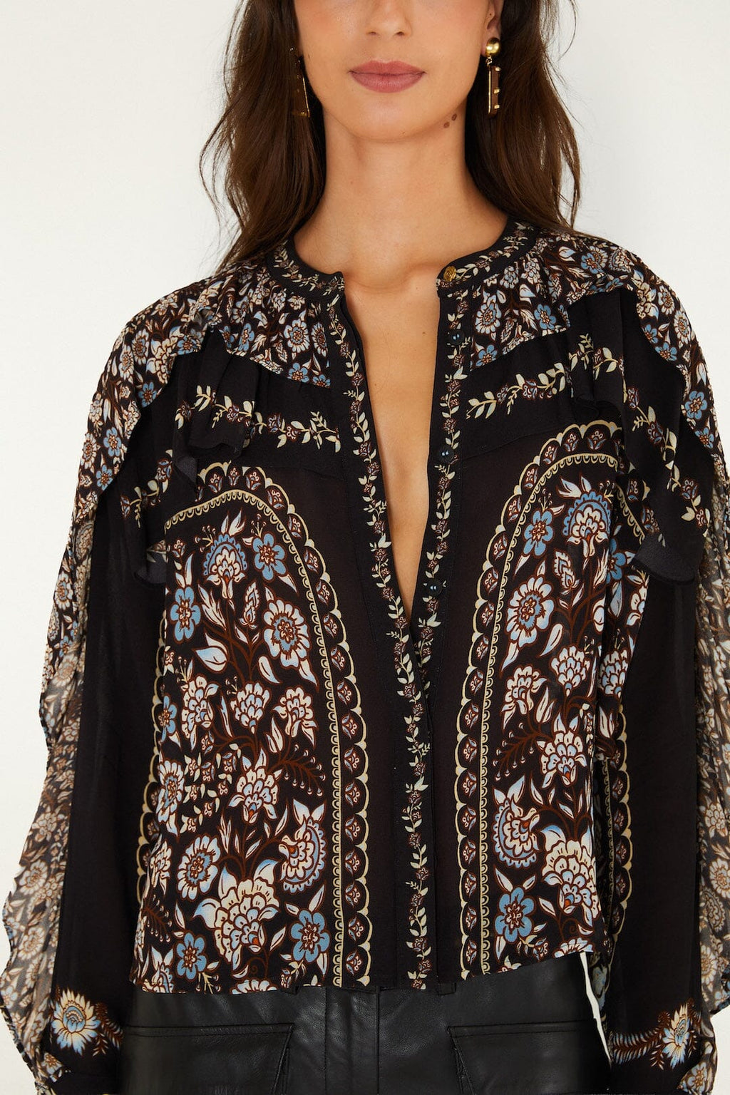 Daniela Long Sleeve Ruffled Blouse