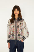 Delicate Floral Collared Buttoned Blouse